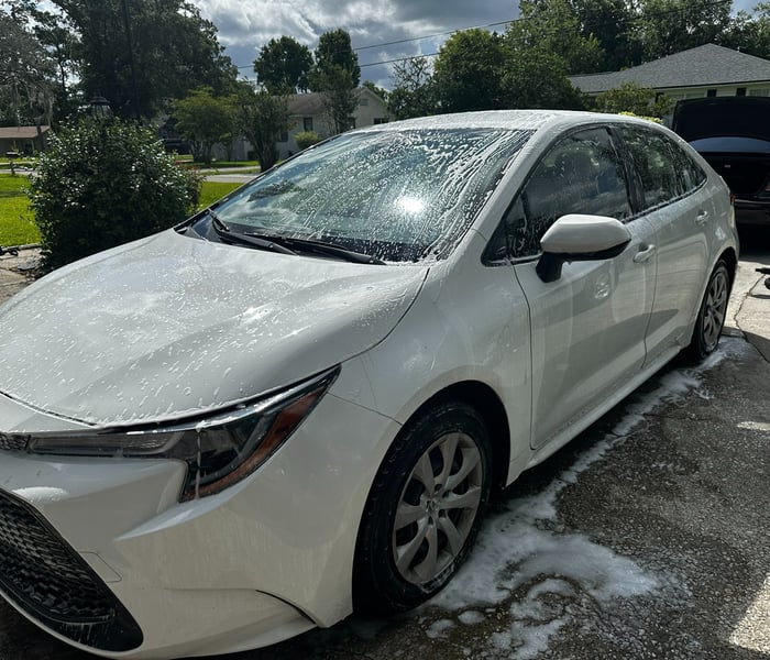 Detailed vehicle in driveway