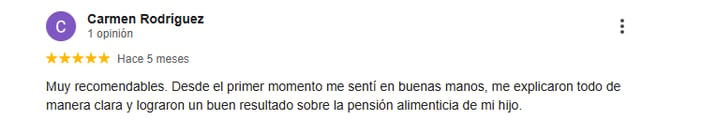 recomendación de una cliente conforme