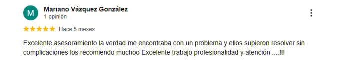 testimonio de un clientes agradecido con el servicio