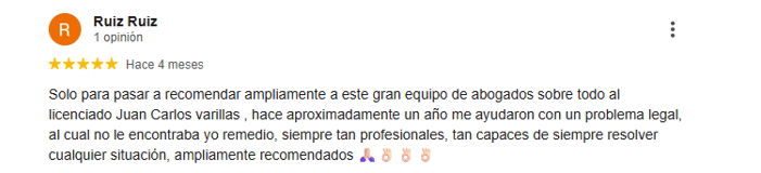 Recomendación de un cliente feliz