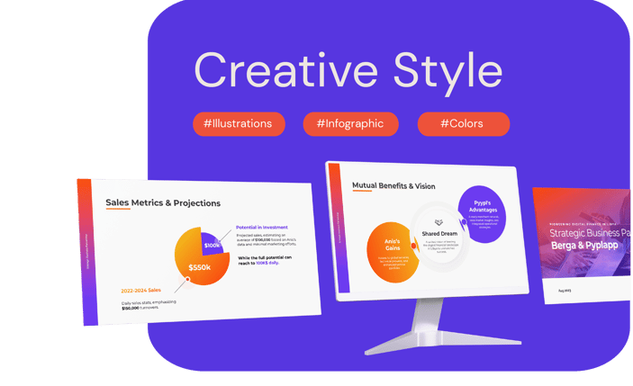 powerpoint presentation creative with illustrations and infographics colorful