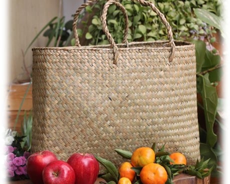 Sedge Grass Bag (Eco Friendly Bag) ,Túi cỏ, giỏ đi chợ (Túi thân thiện với môi trường) UpBe Food VN