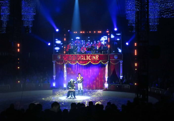 le clown Don Christian sous le chapiteau du Cirque d'Hiver Bouglione On Tour