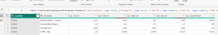 Change columns headers in power query