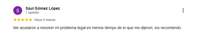 opinión de un cliente satisfecho