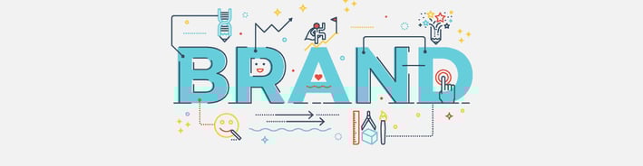 a brand new brand name on a white background
