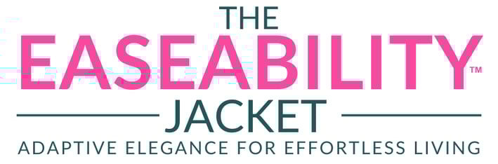 Image of Words which say: The Easeability Jacket adaptive elegance for effortless living