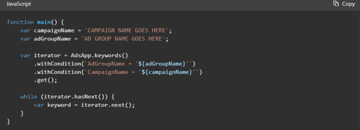 Microsoft ads script