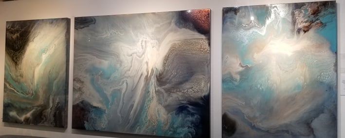 SOLD: Trilogy is an original mixed-media triptych created in 2020.