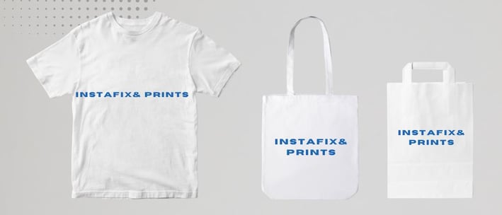 InstaFix logo printed apparels