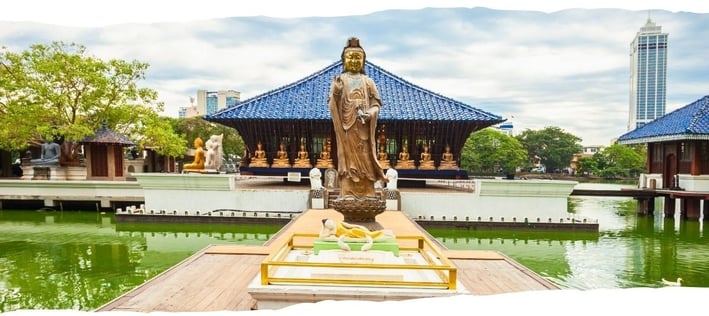 Foto do templo em Saleem Malaka em Colombo.