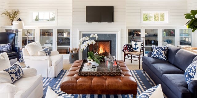 southampton beach house with leather furniture suk design group