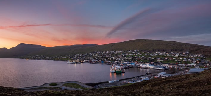 A beautiful sunset in the Faroe Islands