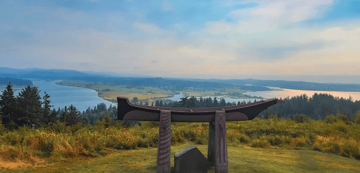 Oregon Coast - History & the Astoria Column, up the mountain with views of the river