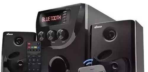 Mini System Xtrad XDG-13 preto com bluetooth 20W de potência - 127/220V