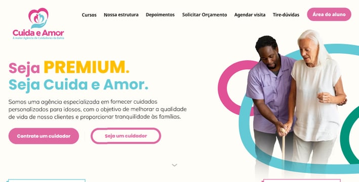 Site da Cuida e Amor