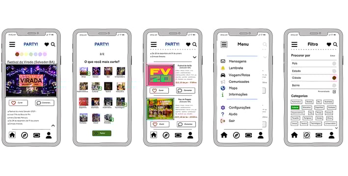 Wireframe da Party