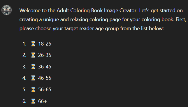 adult coloring book image creator theme selection