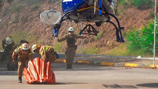 GIPS da GNR helitransporte combate a incêndios