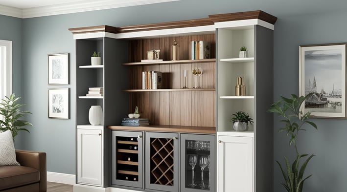 hidden bar unit for living rooms