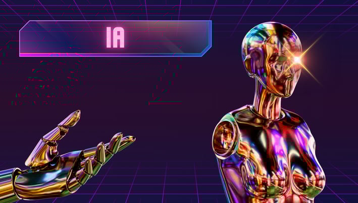 Representação ilustrada de uma inteligência artificial.