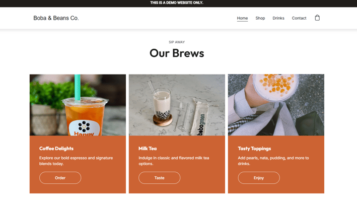 modern website
