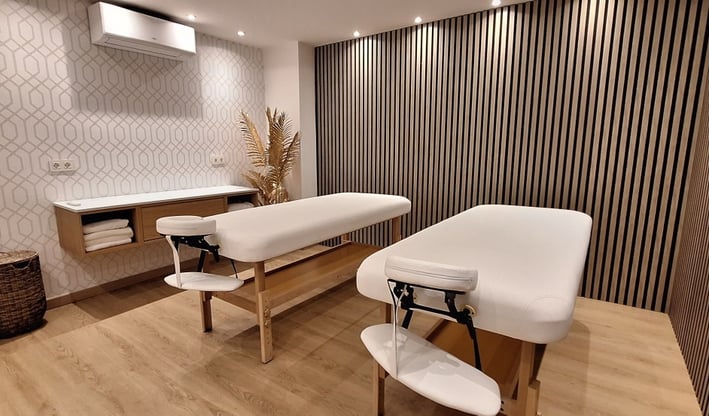 Dual massage room at Villa El Rincon, Marbella.