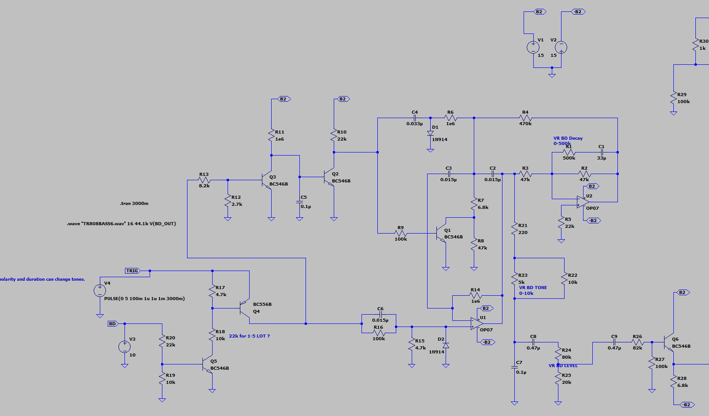 TR-808 LTSPICE Schematic
