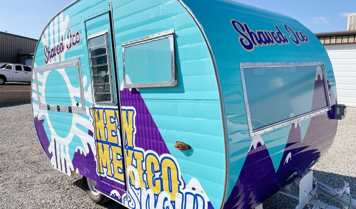 Custom designed trailer wrap for a snow cone company, in Las Cruces, NM