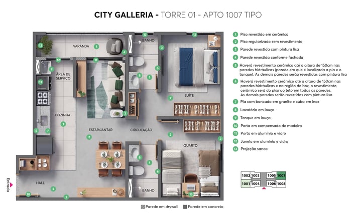 City Galleria | MRV |  Planta Tipo
