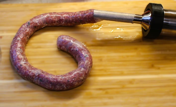 sausage stuffed with jerky gun