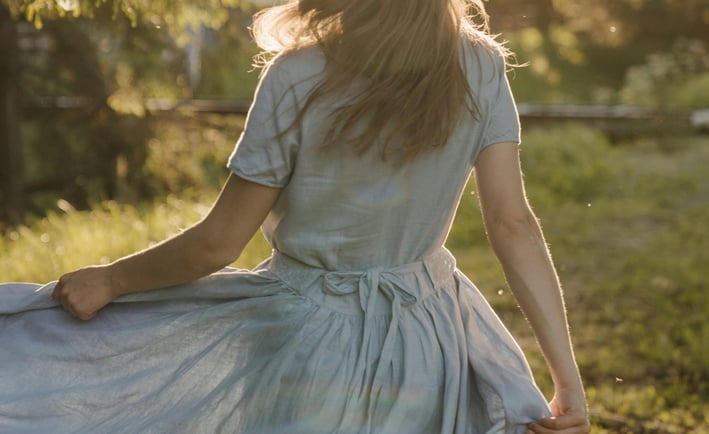 Woman practicing gentle self-care with quiet time