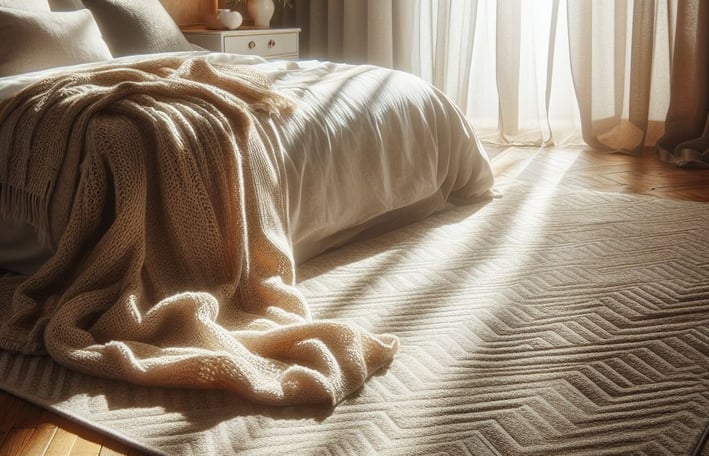 Chevron stripes bedroom rug