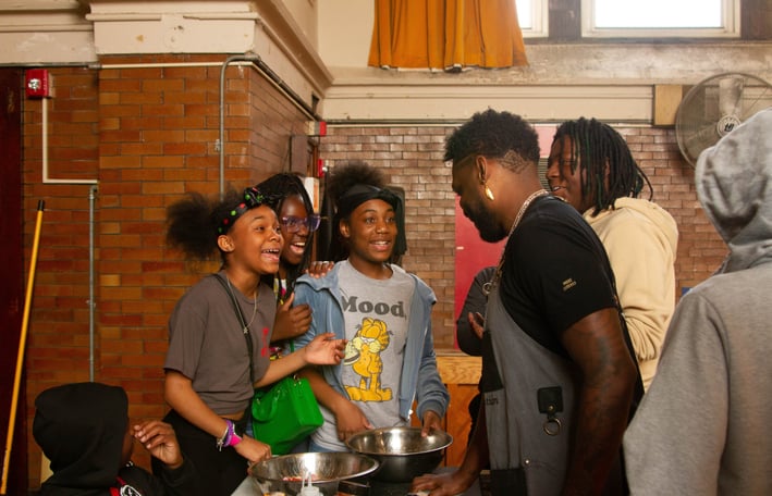 Students cooking