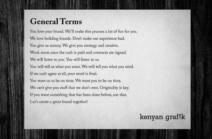 a sign that says general terms in a black and white photo