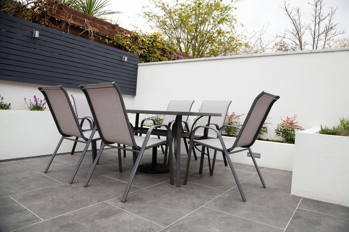 a table with chairs and a table with chairs