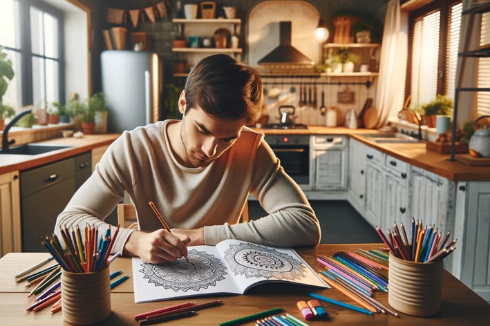 image of person coloring in mandala