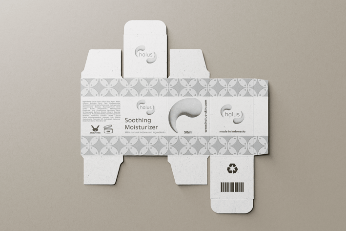 CD concept skincare brand Halus Skin packaging design
