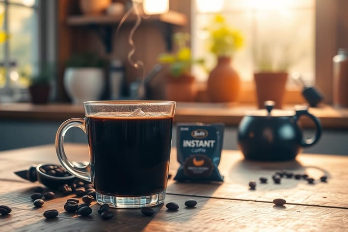 a cup of coffee with a cup of coffee on a table