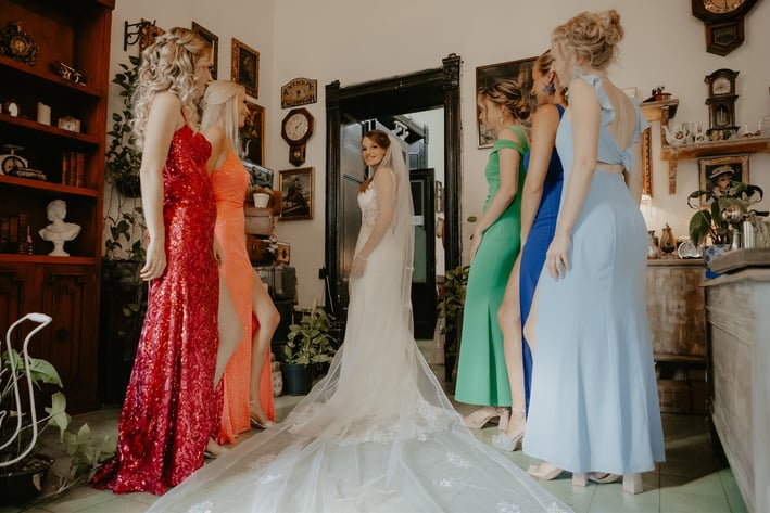 Como es la sesión con damas de honor - Mejor fotógrafo de bodas en Guadalajara, México