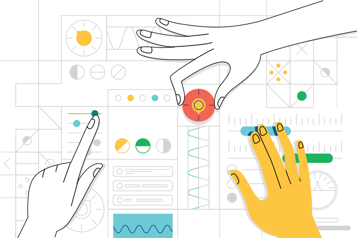 a person's hands are touching a button on a computer screen