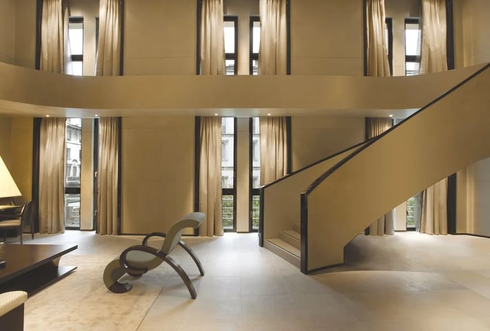Armani Hotel Milano – Luxury suite with curved staircase