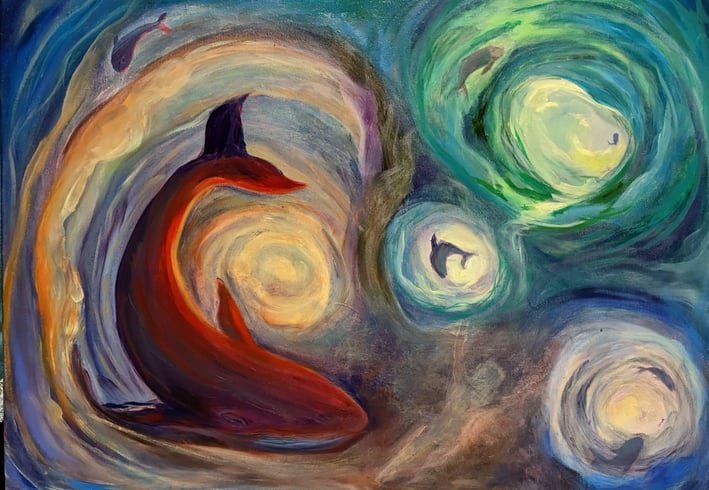 whales guiding souls home