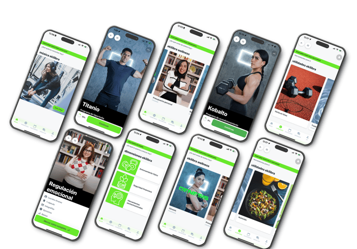 Pantalla aplicaciones wellness