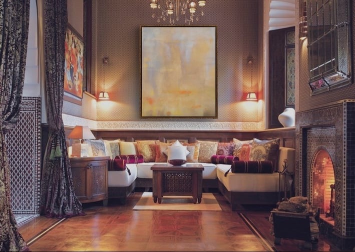 Interior of Royal Mansour Marrakesh featuring bespoke art commissions by Lumai Studio