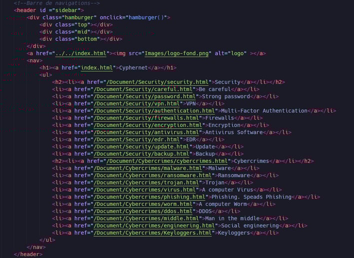 HTML HEADER