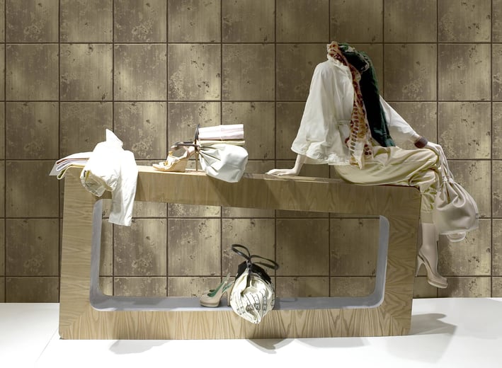 great example of a golden wallcovering solution