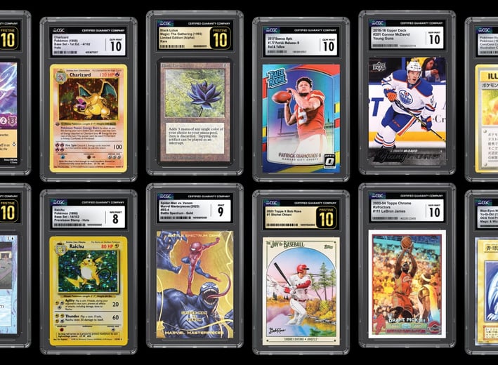A variety of graded sports and trading cards. Graded with PSA, CGC or BGS.