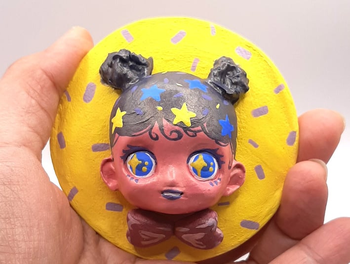 alien baby polymer clay ornament