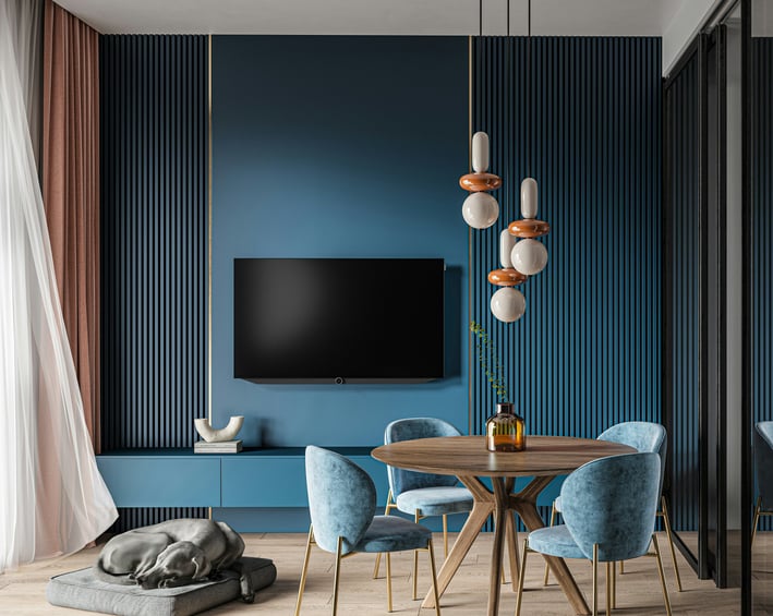 a living room with a tv and a television